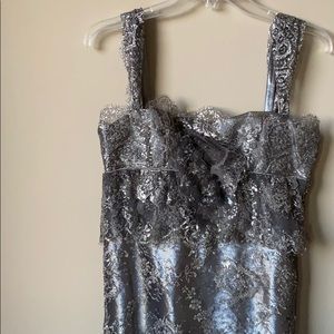 Jack Rogers silver dress with silver lace
